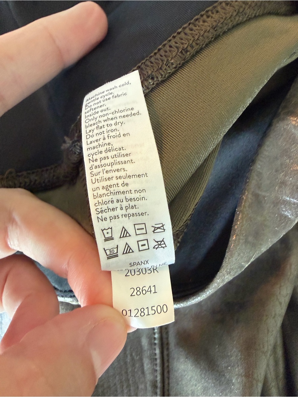 SPANX Olive Green Faux-Leather High-Waist Leggings - Picture 6 of 10